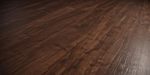 Smooth, polished dark walnut wood surface reflecting light subtly , fine wood, dark background