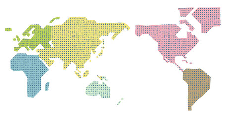 Fototapeta premium Hand drawn colorful world map