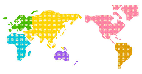 Hand drawn colorful world map