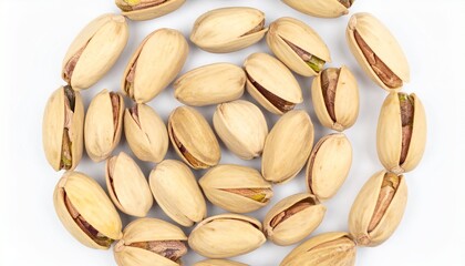 Delicious Roasted Pistachios Nuts Arranged in a Spiral Close Up
