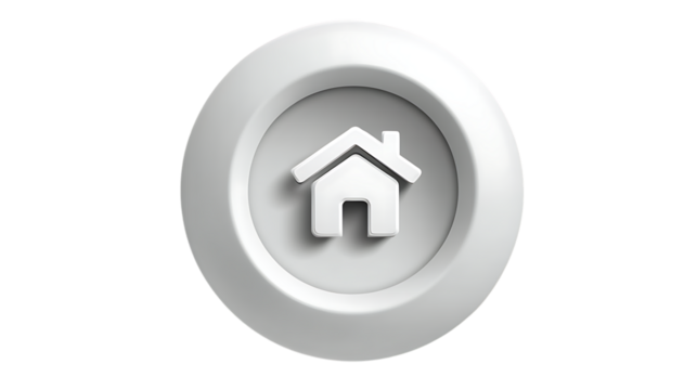 Minimalist Home Icon in a Circular Button Design for Websites Apps and User Interfaces