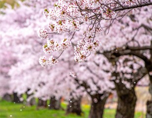 Beautiful Cherry Blossom Trees in Bloom Capturing Spring Vibes