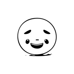 Minimalist cartoon emoji showcasing a cheerful disposition and playful expression