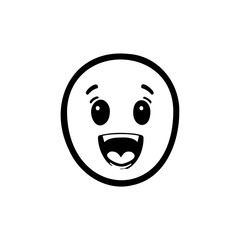 Fototapeta premium Simple whimsical happy face illustration for playful designs and expressions