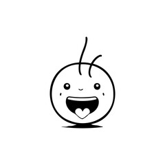 Simple expressive cartoon face illustration showcasing happy emotions in minimalistic design