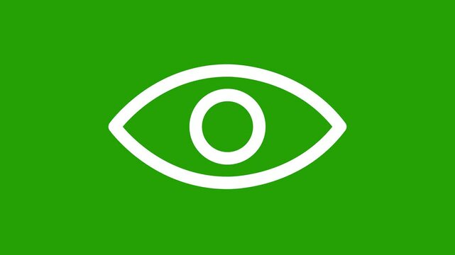 Sensitive Content Eye Icon Animation on Green Screen Background, Warning Symbol Motion Graphic, Privacy Alert, graphic content warning, adult content, 18 +

