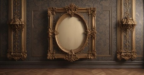 Intricate damask backdrop with assorted vintage frames  ,  wallpaper,  style,  classic