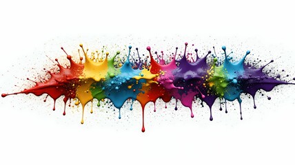 Fototapeta premium Isolated paint splatter texture on clear background, ideal for artistic, abstract, or creative design themes