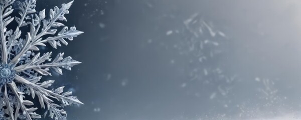 Elegant silver & blue snowflake border  Perfect for winter cards , design, glitter