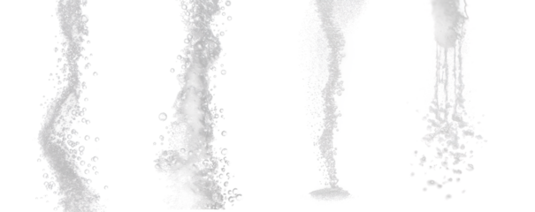 Vertical streams of white soap foam with tiny bubbles, dripping texture on transparent background, ideal for hygiene, skincare product packaging, and cleaning concept design visuals