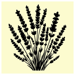 A black silhouette of a Lavender 