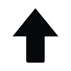 Simple Up Arrow Symbol Vector Silhouette on White Background