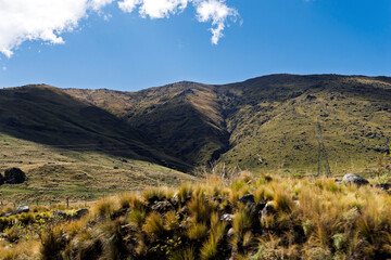 landscape with mountains and blue sky