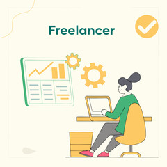 Freelance Worker At Her Desk Using A Laptop For Business Tasks