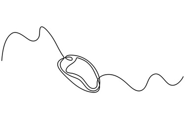 Obraz premium Computer mouse continuous one line drawing.