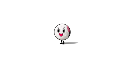 A cheerful cartoon ball character with a happy face ideal for fun and playful designs