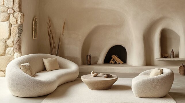 Modern Interior Design With Cozy Minimalist Decor - Powered by Adobe