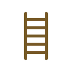 Brown Ladder Symbol Illustration Isolated on White Background