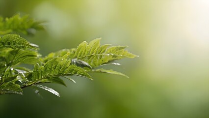 Close-Up of Natural Green Foliage with Soft Blurred Background and Selective Focus for Nature Concept