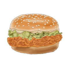 hamburger isolated on white