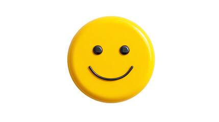 Fototapeta premium A cheerful yellow smiley face with a glossy finish perfect for positivity and happiness themes