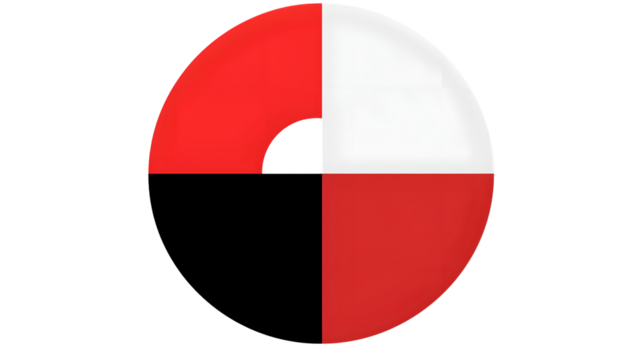 Professional Bicolor Flat Iconic Pie Chart Vector Style Usage and Purpose Explained - Powered by Adobe