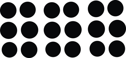 A set of black and white numbers in a round design element
