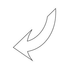 Minimalist Right Arrow Outline Vector Illustration