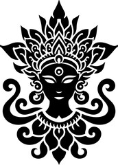 sketch vector illustration silhouette design icon logo symbol character god goddess world puppetry with traditional ethnic details