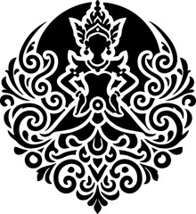 sketch vector illustration silhouette design icon logo symbol character god goddess world puppetry ethnic classic vintage traditional