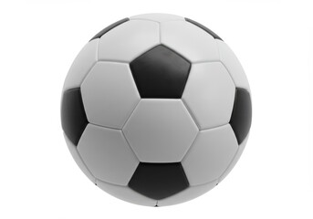 Fototapeta premium A soccer ball with black pentagons and white hexagons pattern ball isolated on white background