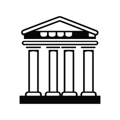Greek Temple Icon Isolated on Transparent Background, Ancient Architecture Glyph