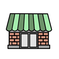 Simple coffe shop design illustration,cafe or coffe shop design vector on colorful, minimalist coffe shop design for template,web,banner and background ,vintage coffe shop illustration 