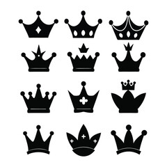 Crowns Silhouette Vector Icon Set &ndash; Royal Crown SVG Clipart for Cricut, Sublimation & DIY Projects, crown silhouette vector, royal crown svg, crown clipart bundle, crown svg for cricut, king crown.