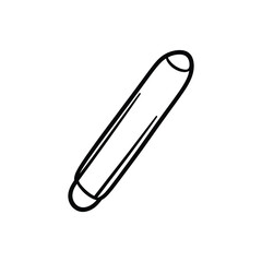 Obraz premium Hand Drawn Oblong Shape in Simple Outlined Style with White Filling