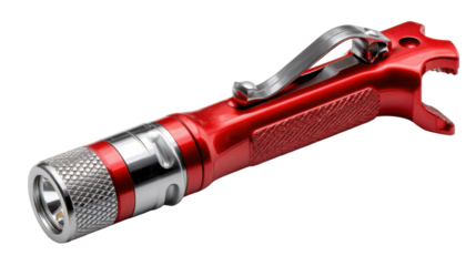 Red Tactical Flashlight: A modern, high-performance red tactical flashlight, embodying resilience, with a bright LED light and an ergonomic design. Ready for any adventure.