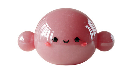 Adorable Pink Blob Character with Sparkling Surface and Expressive Eyes
