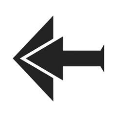 Modern Silhouette Left Arrow Sign on White Backdrop