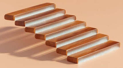 Elegant Wooden Steps Abstract Staircase Design for Success and Growth