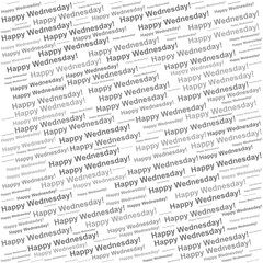 Word cloud with Happy Wednesday repeated.