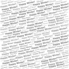 Fototapeta premium Word cloud with Happy Winter repeated, ideal for seasonal content, holidays, and cold weather themes.