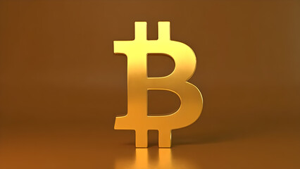 Obraz premium Golden Bitcoin representing wealth and finance in a 3D illustration style