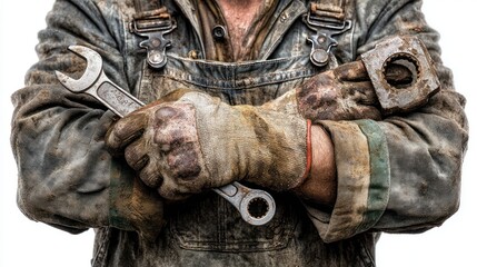 Worn Gloves and Tools A Symbol of Hard Work and Dedication in Industrial and Mechanical Fields