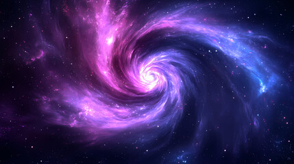Fototapeta premium Swirling galaxy, azure depths, crimson and violet light streams, interstellar masterpiece, dreamy background, nebula, crimson, light. [Neon Botany] | UV Bloom Style | violet light. Illustration