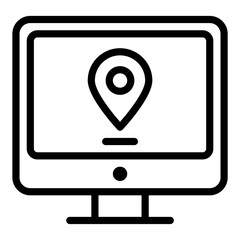 computer location line icon