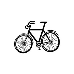 Minimalist Bicycle Illustration: Simple Black Design on White for Clean Aesthetic