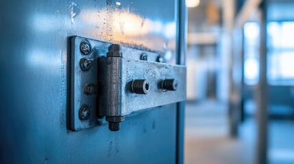 A close-up of an antique door knob in a dimly lit hallway. with blurred doors and soft lighting creating an eerie atmosphere. suitable for suspenseful storytelling or horror themes