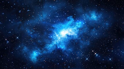 Obraz premium Deep space nebula with brilliant blue light.