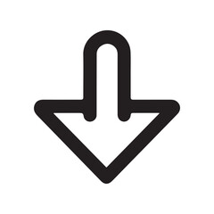 Fototapeta premium Outlined Down Arrow Icon
