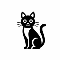 vector illustration of a black cat